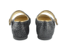 Manuela de Juan Girls Black Mary Jane with Bronze Piping Manuela de Juan Girls Black Mary Jane with Bronze Piping