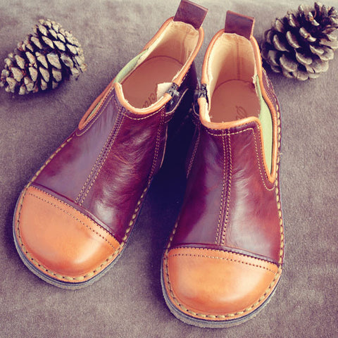 Ocra Boys Brown & Yellow Chelsea Boot