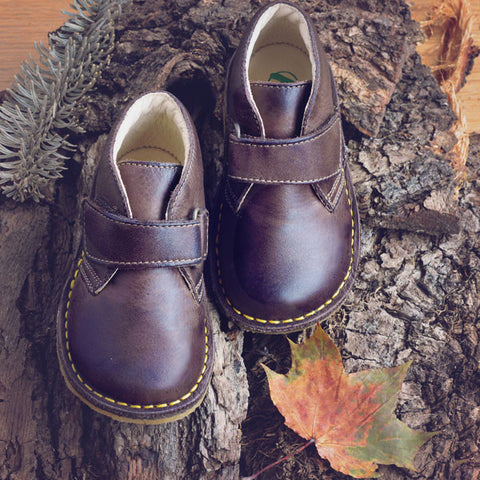 Naturino Boys Dark Brown Desert Boot with Velcro Strap