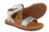 Pom d'Api Girls White and Silver Glitter Sandal Pom d'Api Girls White and Silver Glitter Sandal