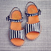 Pom d'Api Girls Black and White Stripe Sandal Pom d'Api Girls Black and White Stripe Sandal