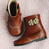 Beberlis Girls Brown Boot with Flowers Beberlis Girls Brown Boot with Flowers