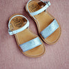 Pom d'Api Girls White and Silver Glitter Sandal Pom d'Api Girls White and Silver Glitter Sandal