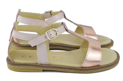 Clarys Girls Blush Pink & Bright Magnesium Sandal