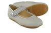 Manuela de Juan Girls Light Grey Mary Jane with Silver Piping Manuela de Juan Girls Light Grey Mary Jane with Silver Piping
