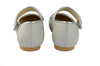 Manuela de Juan Girls Light Grey Mary Jane with Silver Piping Manuela de Juan Girls Light Grey Mary Jane with Silver Piping