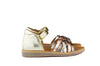 Pom d'Api Girls Gold Sandal with Metallic Straps Pom d'Api Girls Gold Sandal with Metallic Straps