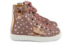 MAA Girls Pinky Brown Hightop with Metallic Silver Stars MAA Girls Pinky Brown Hightop with Metallic Silver Stars