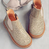 Ocra Girls Light Grey Suede Ankle Boot with Silver Stars Ocra Girls Light Grey Suede Ankle Boot with Silver Stars