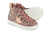 MAA Girls Pinky Brown Hightop with Metallic Silver Stars MAA Girls Pinky Brown Hightop with Metallic Silver Stars