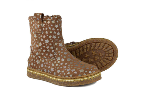 Ocra Girls Brown Suede Boot with Stars