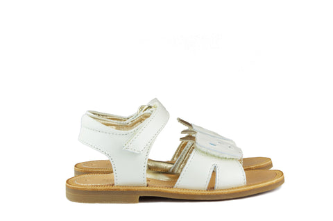 Zecchino Girls White Sandal With Cat