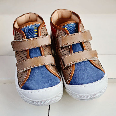 Ocra Boys Brown, Blue & Red Hightop