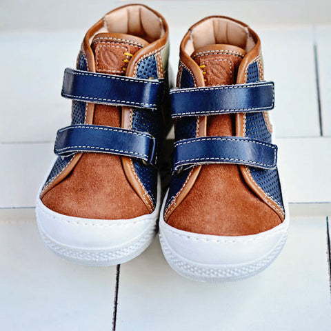 Ocra Boys Brown, Green & Navy Hightop