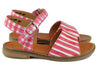 Pom d'Api Girls Red Stripe Sandal