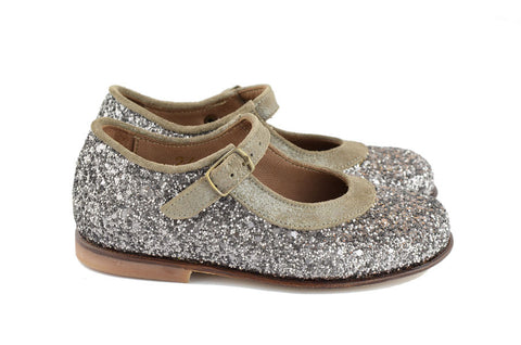 Pèpè Girls Grey Sparkly Mary Jane