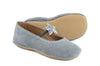 Pèpè Girls Grey Shimmer Suede Indoor Shoe with Silver Glitter Star