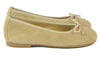 Clarys Girls Gold Suede Ballerina