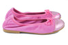 Clarys Girls Fuschia & Metallic Pink Suede Ballerina