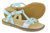 Clarys Girls Light Blue & Silver Bow Sandal