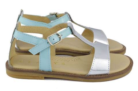 Clarys Girls Light Blue & Silver Sandal