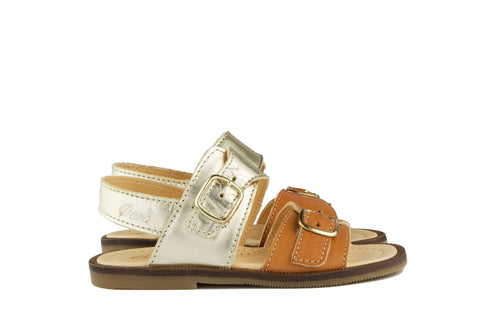 Ocra Girls Gold and Tan Sandal