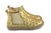 Ocra Girls Gold Boot with Cream Flowers