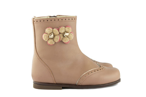 Beberlis Girls Pink Boot with Flowers