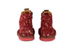 Pèpè Girls Red Suede Boot with Flowers