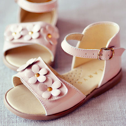 Clarys Girls Pink Flower Sandal