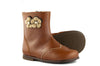 Beberlis Girls Brown Boot with Flowers