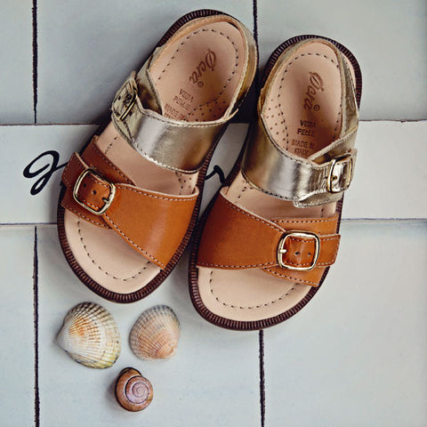 Ocra Girls Gold and Tan Sandal